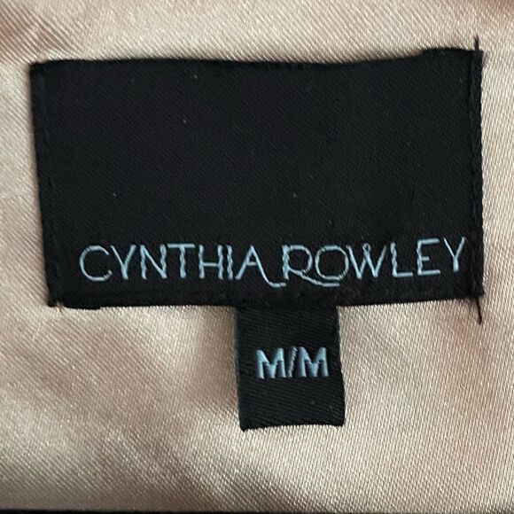 CYNTHIA ROWLEY Blouse Embellished Embroidery Beading Nude M - Picture 8 of 8